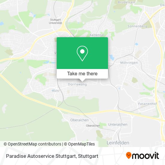 Paradise Autoservice Stuttgart map