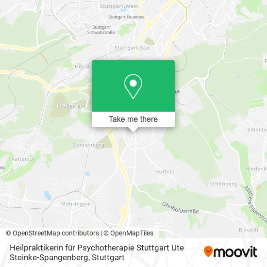 Карта Heilpraktikerin für Psychotherapie Stuttgart Ute Steinke-Spangenberg