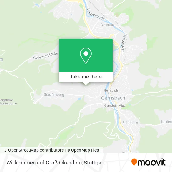 Карта Willkommen auf Groß-Okandjou