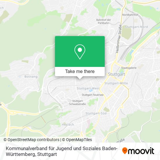 Карта Kommunalverband für Jugend und Soziales Baden-Württemberg