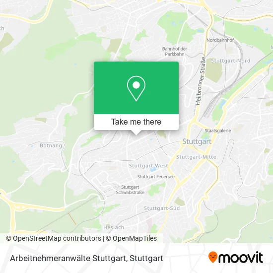 Карта Arbeitnehmeranwälte Stuttgart