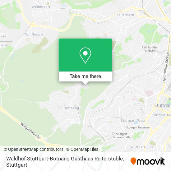 Waldhof Stuttgart-Botnang Gasthaus Reiterstüble map