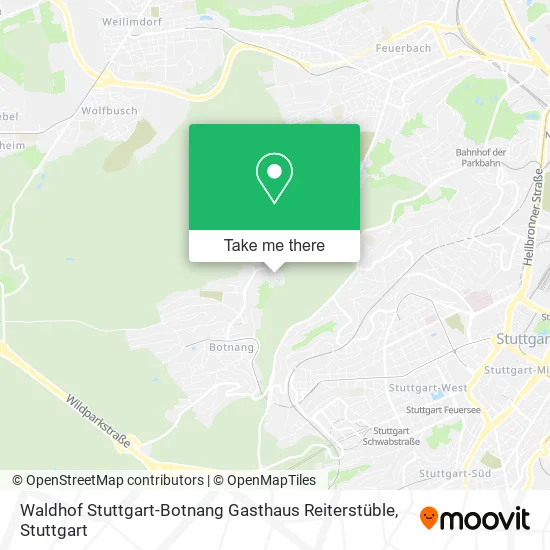 Карта Waldhof Stuttgart-Botnang Gasthaus Reiterstüble
