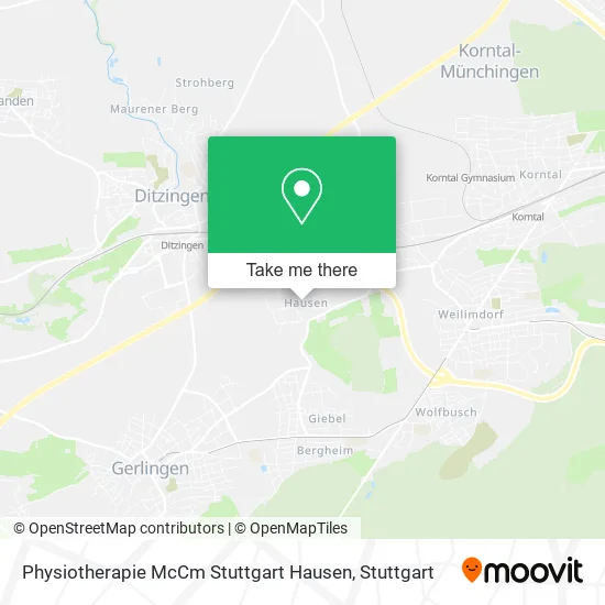 Карта Physiotherapie McCm Stuttgart Hausen