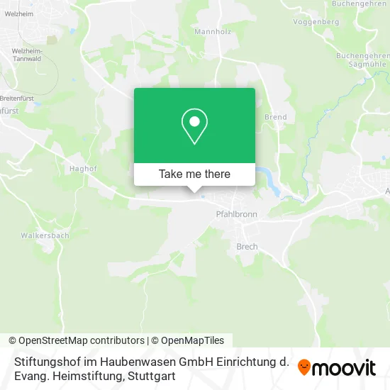 Карта Stiftungshof im Haubenwasen GmbH Einrichtung d. Evang. Heimstiftung
