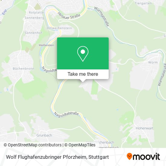 Wolf Flughafenzubringer Pforzheim map