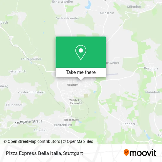 Карта Pizza Express Bella Italia