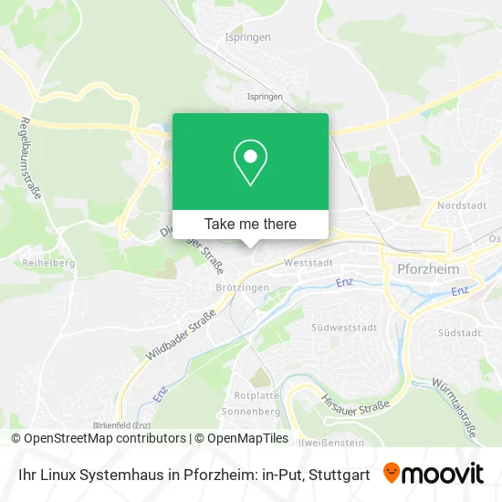 Карта Ihr Linux Systemhaus in Pforzheim: in-Put