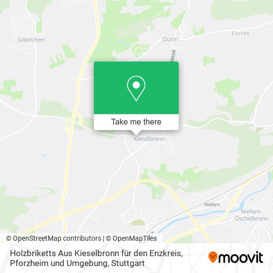 Карта Holzbriketts Aus Kieselbronn für den Enzkreis, Pforzheim und Umgebung