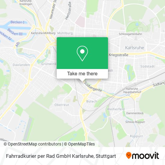 Карта Fahrradkurier per Rad GmbH Karlsruhe