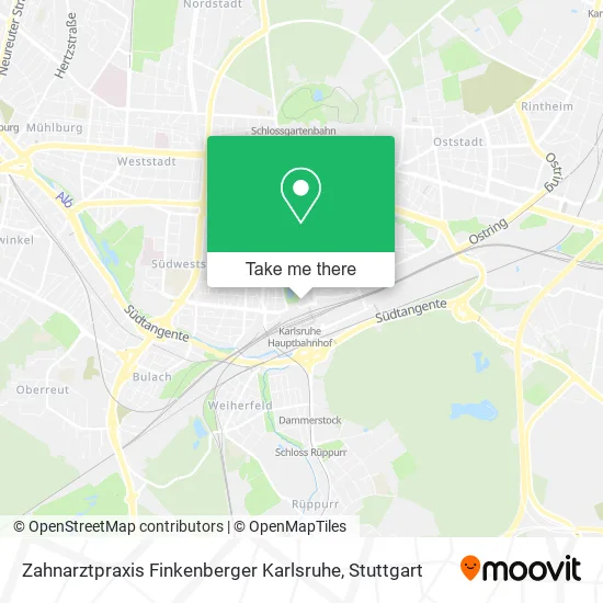 Карта Zahnarztpraxis Finkenberger Karlsruhe