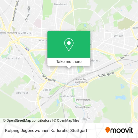 Карта Kolping Jugendwohnen Karlsruhe