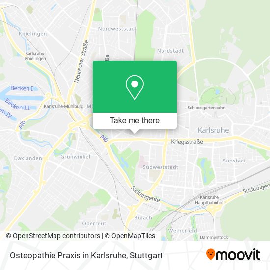 Карта Osteopathie Praxis in Karlsruhe