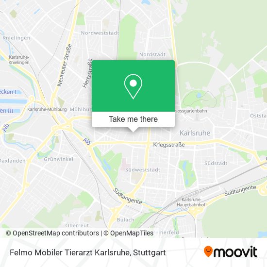 Карта Felmo Mobiler Tierarzt Karlsruhe
