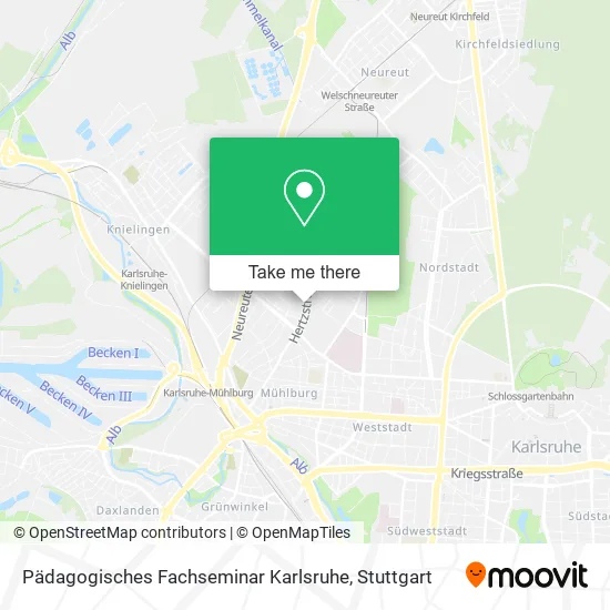Карта Pädagogisches Fachseminar Karlsruhe