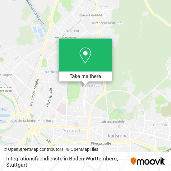 Карта Integrationsfachdienste in Baden-Württemberg