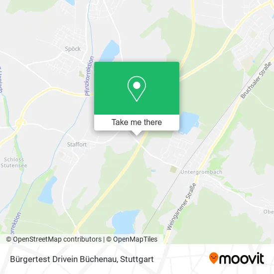 Карта Bürgertest Drivein Büchenau