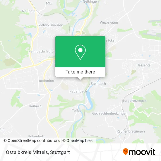 Карта Ostalbkreis Mittels
