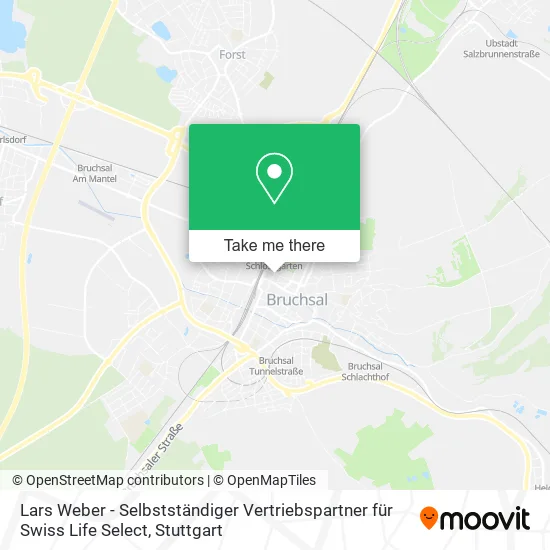 Карта Lars Weber - Selbstständiger Vertriebspartner für Swiss Life Select