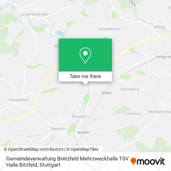 Gemeindeverwaltung Bretzfeld Mehrzweckhalle TSV Halle Bitzfeld map