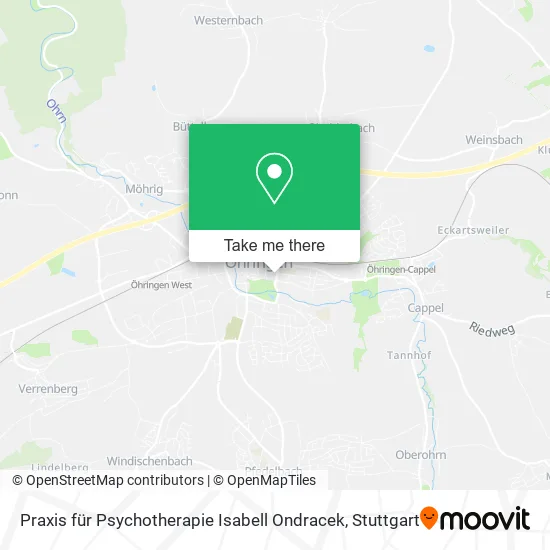 Карта Praxis für Psychotherapie Isabell Ondracek