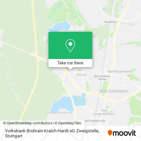 Карта Volksbank Bruhrain-Kraich-Hardt eG Zweigstelle
