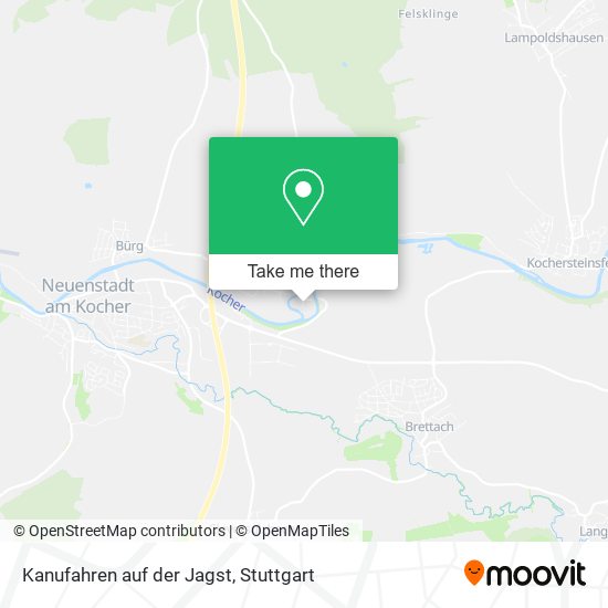 Kanufahren auf der Jagst map