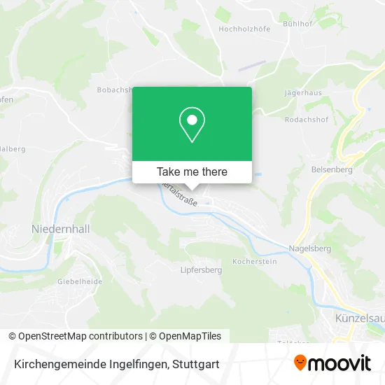 Карта Kirchengemeinde Ingelfingen