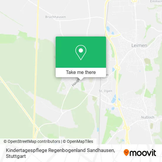 Карта Kindertagespflege Regenbogenland Sandhausen