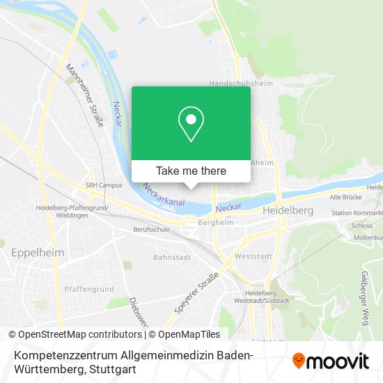 Карта Kompetenzzentrum Allgemeinmedizin Baden-Württemberg