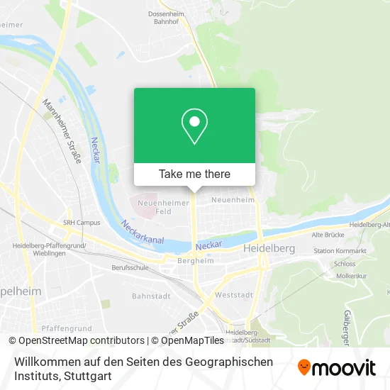 Карта Willkommen auf den Seiten des Geographischen Instituts