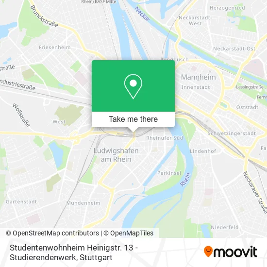 Карта Studentenwohnheim Heinigstr. 13 - Studierendenwerk