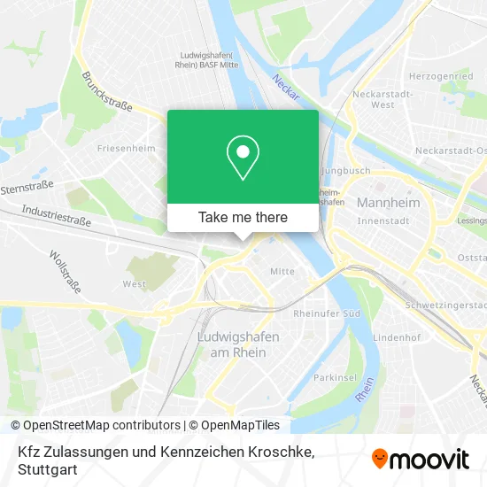 Карта Kfz Zulassungen und Kennzeichen Kroschke