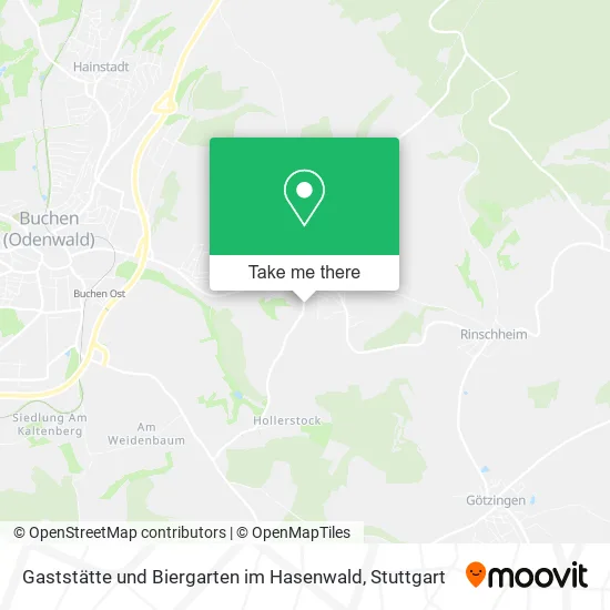 Карта Gaststätte und Biergarten im Hasenwald