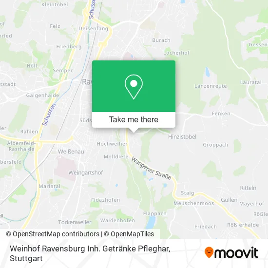 Карта Weinhof Ravensburg Inh. Getränke Pfleghar
