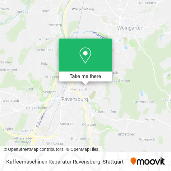 Карта Kaffeemaschinen Reparatur Ravensburg