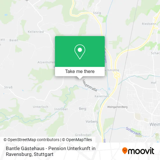 Карта Bantle Gästehaus - Pension Unterkunft in Ravensburg