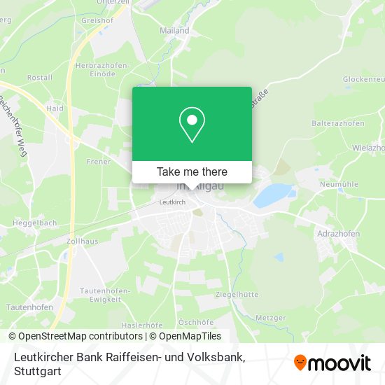 Leutkircher Bank Raiffeisen- und Volksbank map