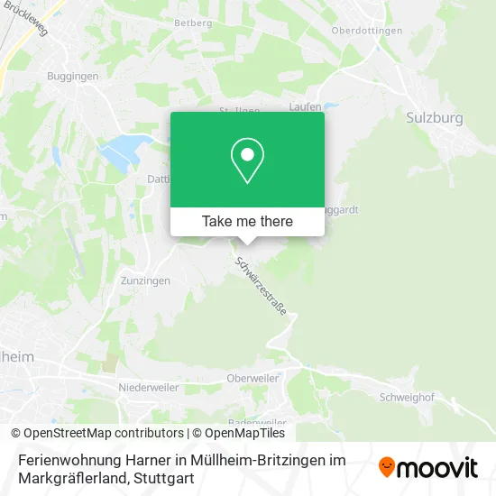 Карта Ferienwohnung Harner in Müllheim-Britzingen im Markgräflerland