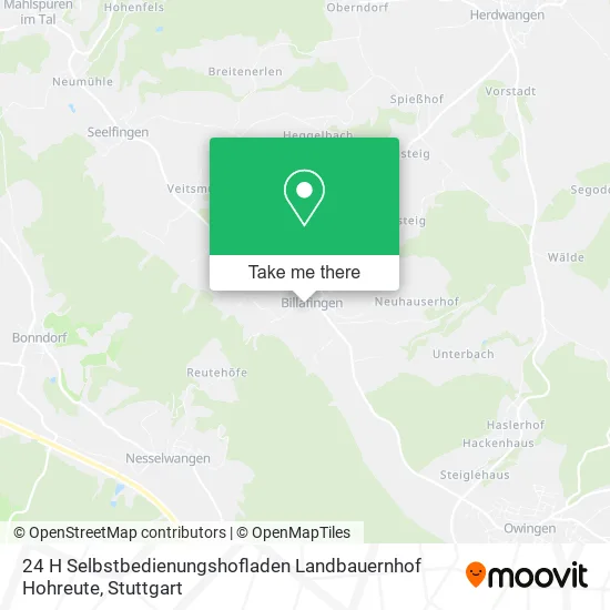 Карта 24 H Selbstbedienungshofladen Landbauernhof Hohreute