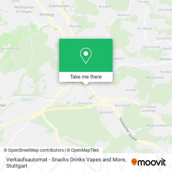 Карта Verkaufsautomat - Snacks Drinks Vapes and More