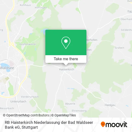 Карта RB Haisterkirch Niederlassung der Bad Waldseer Bank eG