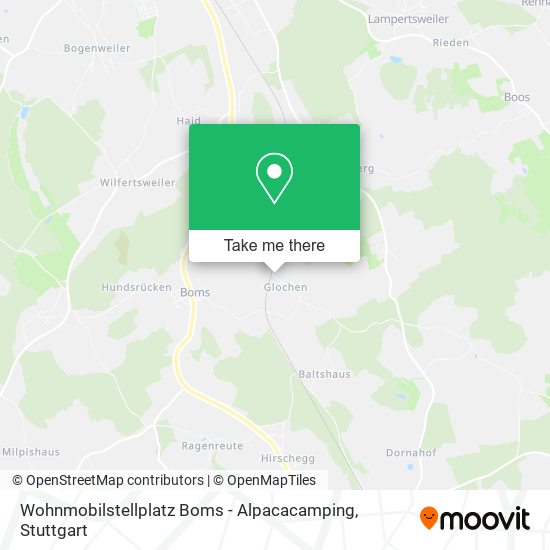 Карта Wohnmobilstellplatz Boms - Alpacacamping