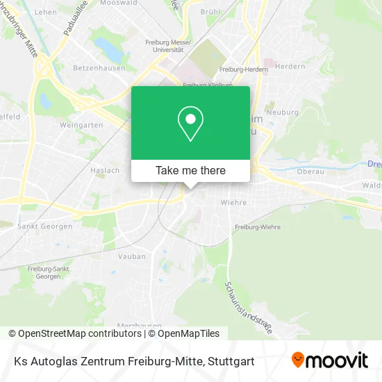 Карта Ks Autoglas Zentrum Freiburg-Mitte