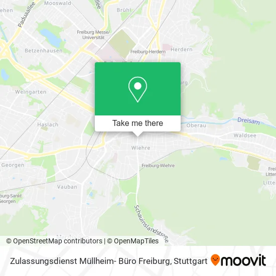 Карта Zulassungsdienst Müllheim- Büro Freiburg