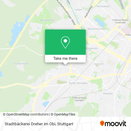 Карта Stadtbäckerei Dreher im Obi