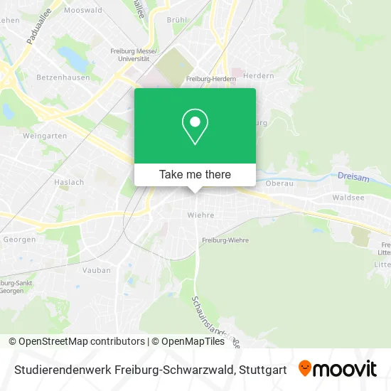 Карта Studierendenwerk Freiburg-Schwarzwald