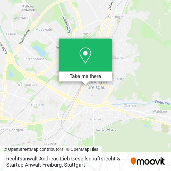Rechtsanwalt Andreas Lieb Gesellschaftsrecht & Startup Anwalt Freiburg map