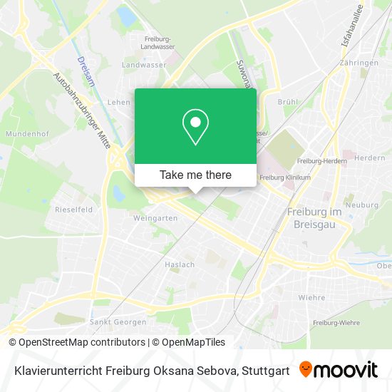 Klavierunterricht Freiburg Oksana Sebova map