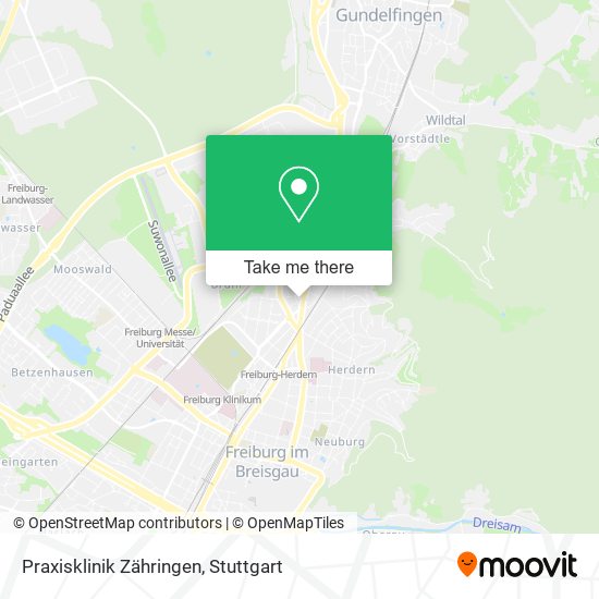 Praxisklinik Zähringen map